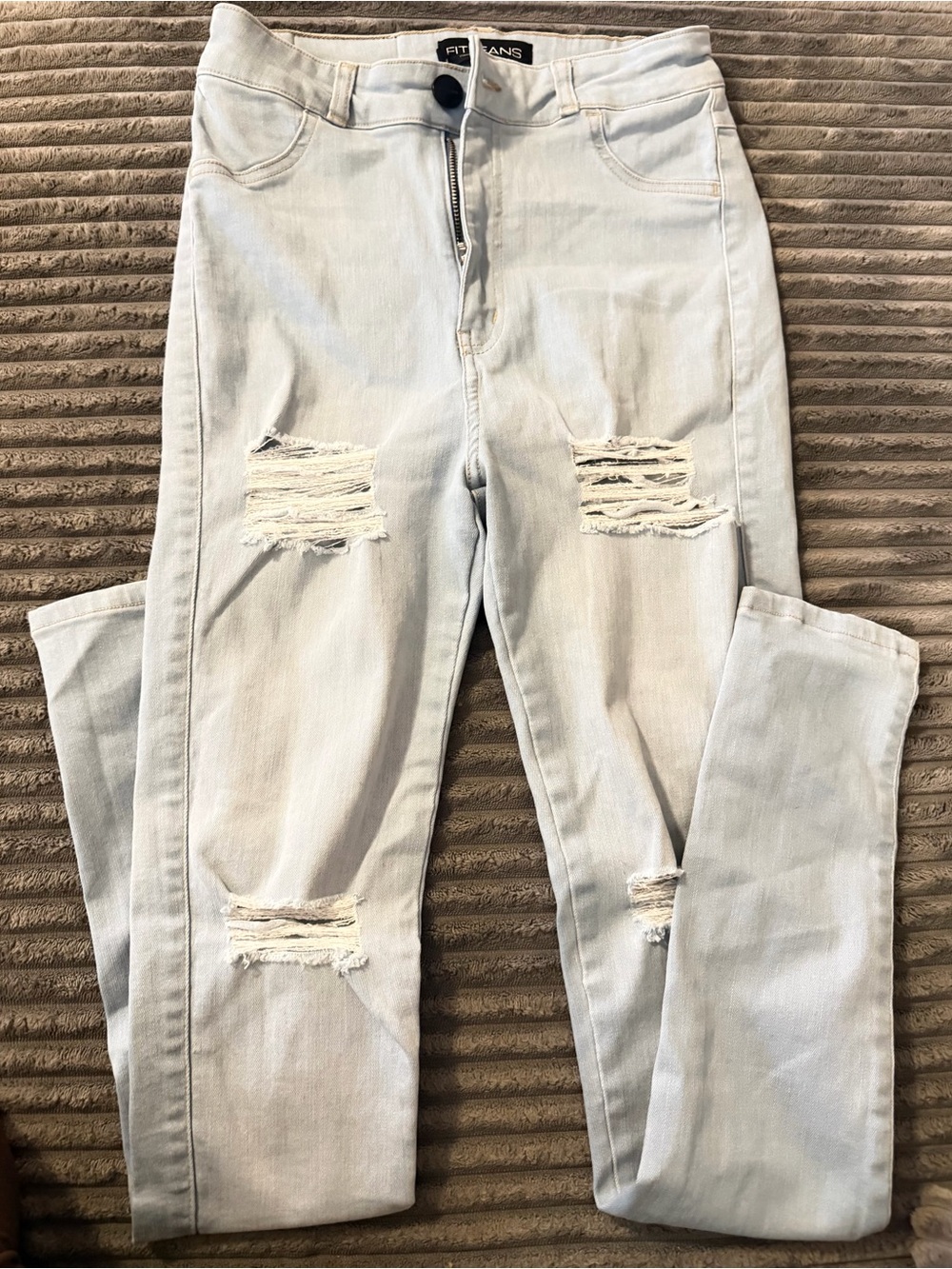 FITJEANS Light Blue Ripped Skinny Jeans